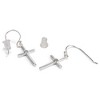 Dicksons Box Cross Dangle Charm Women's One Size Silver Plated Everyday Hook Earrings on Presentation Card - 3 of 4