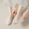 Anna-Kaci Women's 3-Pack Low Cut Lace Liner Socks with Non-Slip Heel Grip No Show Design - 2 of 4