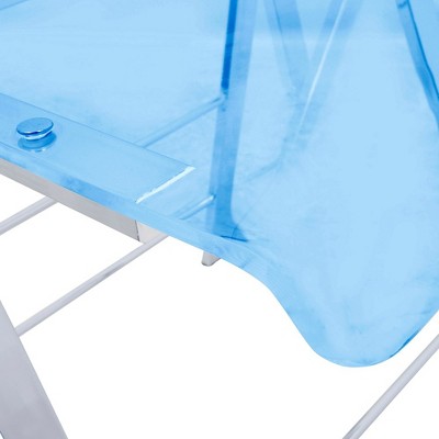 Menno Blue Acrylic Armless Folding Dining Chair