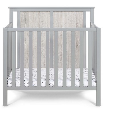 Lirago Mini Crib With Mattress Pad Gray