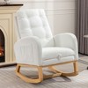 Lycvki High Back Accent Rocking Chair with Footrest  and Wood Legs - 4 of 4