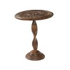 Traditional Mango Wood Carved Pedestal Accent Table - Olivia & May - 3 of 4