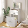 Fredees 3-in-1 Vanity Desk: Flip Top Mirror, LED Lights, Charging Station, Storage Drawers, Cushioned Stool for Bedroom - 3 of 4