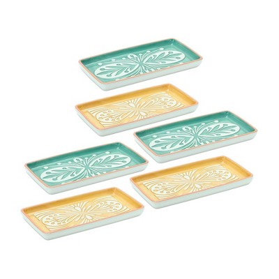 Melrose Ornamental Ceramic Tray (Set of 6)