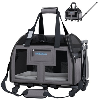 Katziela Airline Compliant Wheeled Pet Carrier With Top Loader