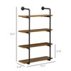Industrial Pipe Shelves, Floating Wall Mounted Bookshelf, Metal Frame Display Rack for Living Room or Bedroom - 3 of 4