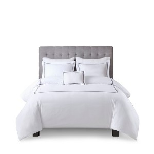 Gracie Mills Mooney 500 Thread Count Embroidered Cotton Sateen Duvet Cover Set - 1 of 4