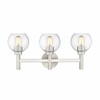 Sutton 3-Light Vanity Wall Sconce - Modern Steel Design with Clear Glass Shades - 3 of 4