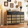 Famapy Arches Pattern Decorative Dresser Living Room Storage Cabinet Solid Wood Legs Original Wood Color - 2 of 4