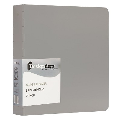 JAM Paper Aluminum 2 Inch Binder Silver Aluminum 3 Ring Binder 301933555
