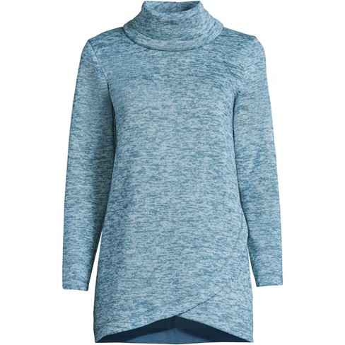 Lands' End Women's Sweater Fleece Tunic Cowl Neck Pullover : Target