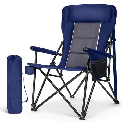 Captiva Designs Heavy Duty XL Camping Chair with Headrest, Cup Holder & Side Pocket, 500 lbs Capacity