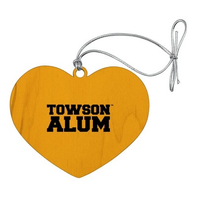 Towson University Tigers Alumn Heart Love Wood Christmas Tree Holiday Ornament