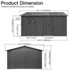 10x12 FT Metal Sheds & Outdoor Storage,Waterproof Large Backyard Shed House W/Acrylic Window and Sliding Door - 2 of 4