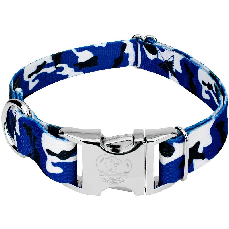 Country Brook Petz Premium Royal Blue and White Camo Dog Collar, 1 of 6