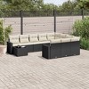vidaXL 11 Piece Patio Sofa Set with Cushions Black and Cream Poly Rattan - 2 of 4