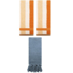 REGALWOVEN 3 Packs Cotton Absorbent Soft Decorative Bathroom Hand Towel for Kitchen - 1 of 4
