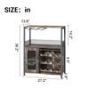 Coucheta 3-Tier Industrial Wine Bar Cabinet with Detachable Rack, Drawer, Glass and Mesh Door Storage Sideboard - 3 of 4
