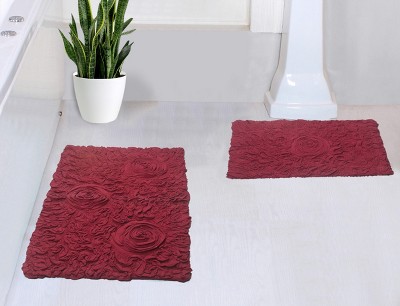 Bell Flower Collection Cotton Floral Pattern Tufted Bath Rug Set Pack of 2 - Home Weavers