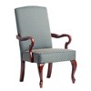 Fabric Gooseneck Arm Chair with Solid Wood Frame, High Back, and Thick Legs - 4 of 4