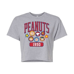 Women's - Peanuts - Peanuts Crew Athletic Cropped Graphic T-Shirt - 1 of 4