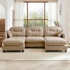 DOMETOUR Modular Sectional U Shaped Couch With Ottoman, Premium Chenille Fabric,With 2 Throw Pillows, High-Density Foam Tufted Cushion Backrest - 3 of 4