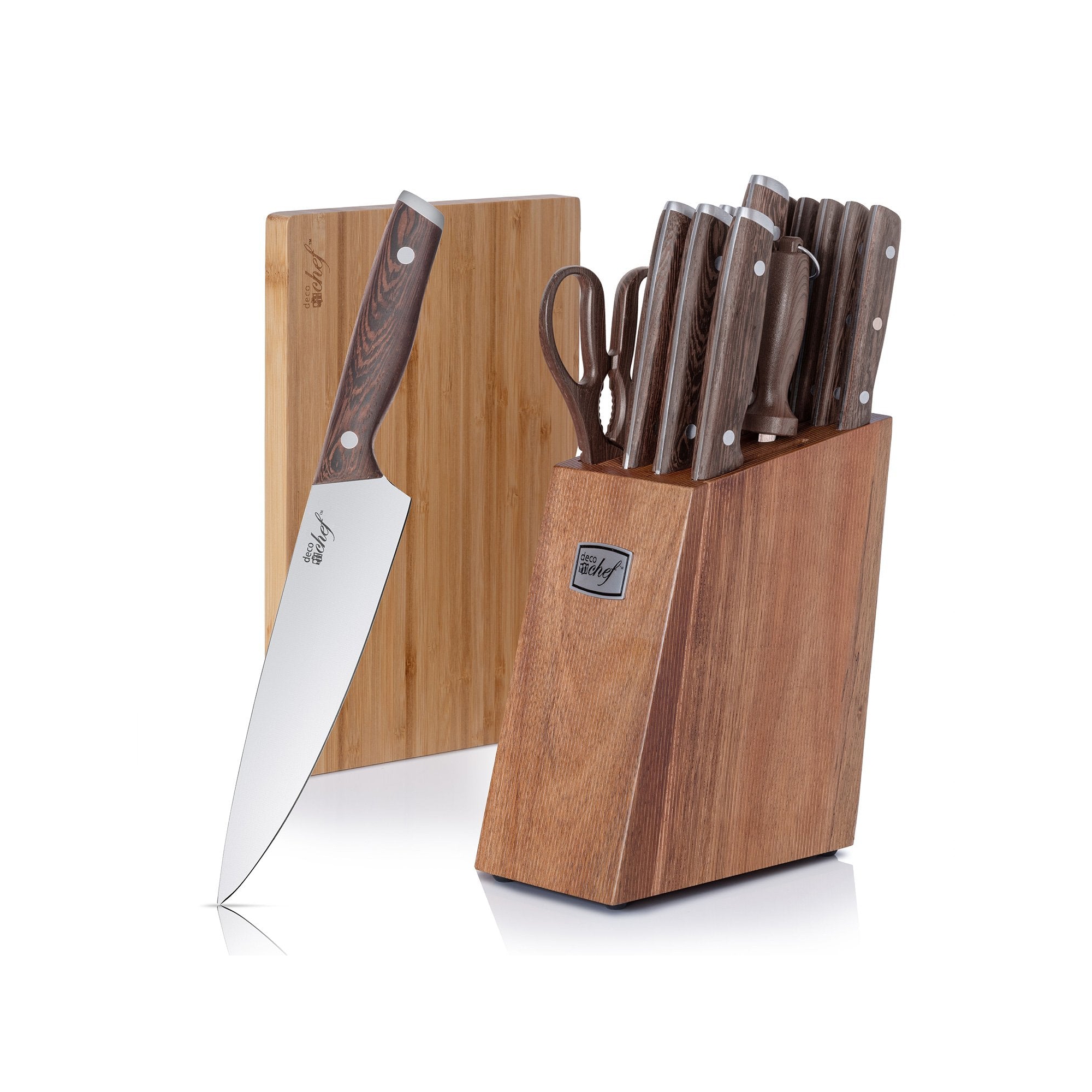 Deco Chef 16 PC Steel Chef Knife Block Set