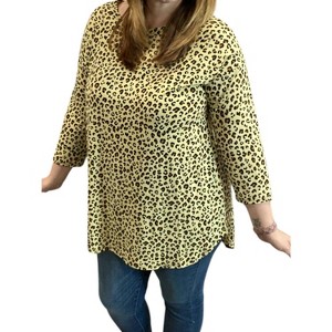 Women's Leopard Tunic Top - honeyme - 1 of 2