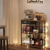 MaseiKar Small Coffee Bar with Drawer, 5-Layer Staggered Coffee Stand Station for Small Space, Microwave Stand for Kitchen, Rustic Wood Bakers - 3 of 4