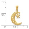 Black Bow Jewelry 14k Yellow Gold Crescent Moon and Stars Pendant, 12 or 16mm - 4 of 4