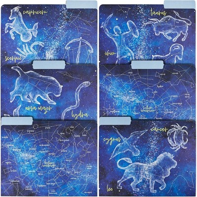 Paper Junkie 12-Pack Zodiac Constellation Paper File Folders A4 Letter Size Document Holder 9.5 x 11.5 in