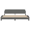 vidaXL King-Sized Bed Frame with Headboard - Dark Gray Fabric, Plywood Support Slats, Sturdy Legs for Bedroom Furniture - 3 of 4