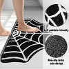 Racxily 15.7 x 23.6 Inch Halloween Decor Spider Web Bath Mat for Bathroom, Gothic Cute Halloween Decoration Black White Half Circle Bath Mat - 4 of 4