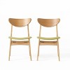 GDFStudio Toranto Mid-Century Modern Fabric Upholstered Rubberwood Dining Chairs (Set of 2) - 2 of 4