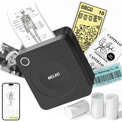 Nelko Sticker Printer, PM230 Mini Printer Bluetooth Portabel Sticker Maker with 3 Rolls Paper, Mini Printer for Phone & Tablet