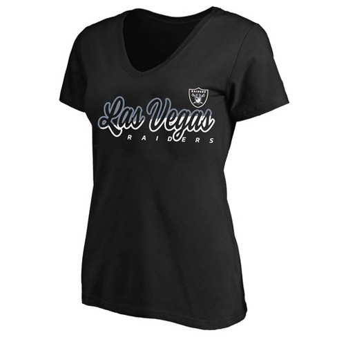 Las Vegas Raiders Women's Short Sleeve T Shirt V-Neck Sport Tops