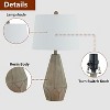 Maxax Rustic Wood Resin Table Lamps, Modern Desk Lamps with White Fabric Shade for Bedroom, Living Room, Farmhouse Decor£¬3-Way 100W E26 Base, - 4 of 4