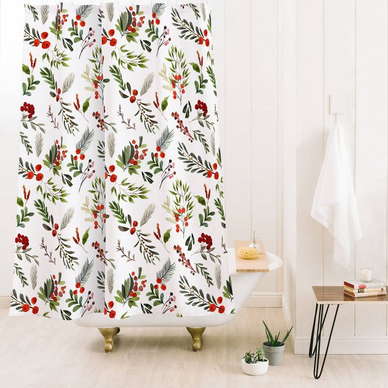 Marta Barragan Camarasa Christmas Botany Shower Curtain White - Deny Designs, 3 of 6