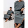 Lars Amadeus Men's Solid Color Side Split Hooded Long Night Gown with Pocket - 3 of 4