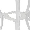 vidaXL Patio Bistro Set – 3-Piece Outdoor Dining Set with Round Table and 2 Chairs, Cast Aluminum Top, Iron Legs, Delicate Floral Pattern, White - 3 of 4