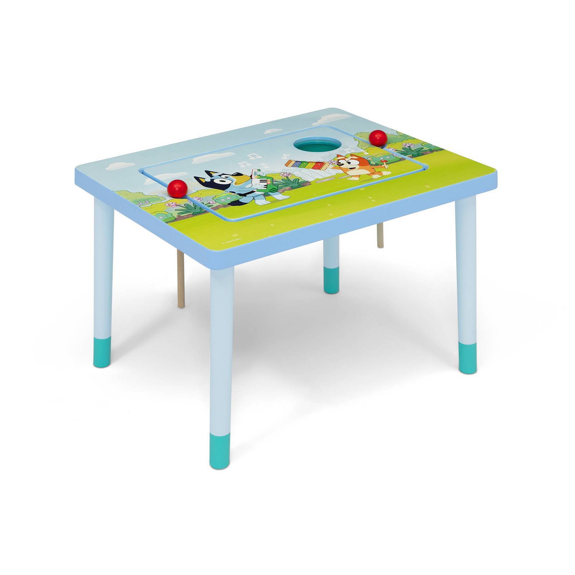 Delta Children Bluey Compact Play and Learn Sensory Table for Kids' Includes Musical Instruments - 8pc