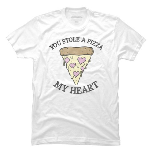 Men's Design By Humans Pizza My Heart By Lostgods T-shirt - White ...