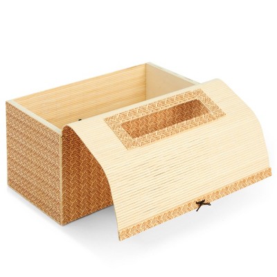 Juvale Bamboo Cane Tissue Box Cover for Home and Bathroom