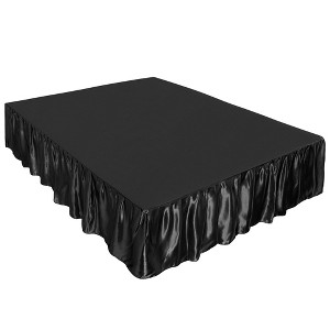 PiccoCasa 18" Drop Ruffle Wrinkle Free Soft Smooth Satin Silk Bed Skirt - 1 of 4