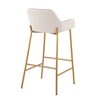 Fabric Padded Contemporary Glam Bar Stool with Backrest and Metal Frame for Kitchen Island or Home Bar, Set of 2 - 4 of 4