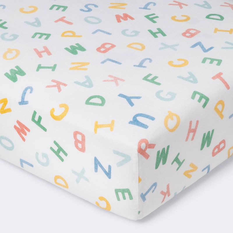 Fitted Crib Sheet Alphabet - Cloud Island&#8482; - Primary Colors, 1 of 6
