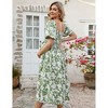 Clearlove Women 2025 Puff Sleeve Square Neck Dresses Smocked Aline Ruffle Tiered Flowy Beach Dress - 4 of 4