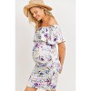 Hello Miz Women's Fitted Ruffle Off Shoulder Maternity Dress - 2 of 4