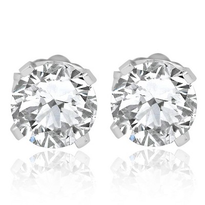 Pompeii3 7/8ct Diamond Studs 14K White Gold