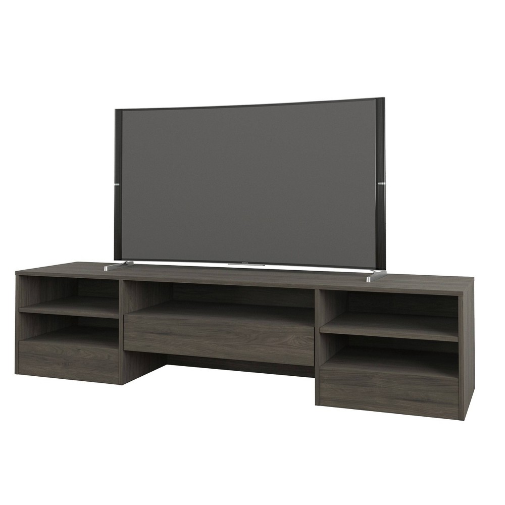 Photos - Display Cabinet / Bookcase Rustik 1 Drawer TV Stand for TVs up to 80" Bark Gray - Nexera: Laminated M